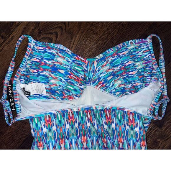 NWT Jantzen Women's Multicolor Ruched One-Piece Swimsuit Size‎ 18 - Picture 6 of 6